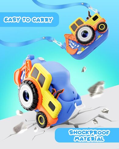 Kids Camera - Toddler Camera Christmas Birthday Toys Gifts for Boys Girls 3-8 Years Old, 1080P HD Kids Selfie Digital Camera with 32GB SD Card -Blue Car in Kuwait