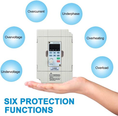Single Phase to 3 Phase Converter, 1.5KW 2HP VFD 220V 7A Output Variable Frequency Drive Vector Control Inverter for Spindle Motor CNC Speed Control,SVD-ES Series in Saudi Arabia