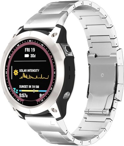 LDFAS Fenix 7/6 Pro/5 Plus Band, 22mm Titanium Metal Quick Release Easy Fit Watch Strap with Double Button Clasp Compatible for Garmin Fenix 7 5 6 Pro/Forerunner 935/945/Epix Gen 2 Smartwatch, Black in Kuwait