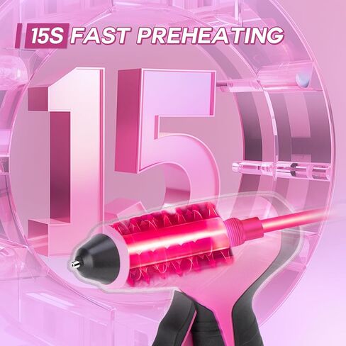 ThinkLearn Cordless Hot Glue Gun with Stand, 4V Mini Pink Glue Gun Set with 25Pcs Premium Glue Sticks, USB Rechargeable Wireless Battery Powerd Glue Gun Kit for DIY, Arts&Crafts, Gift for Women in Kuwait