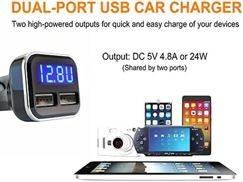 USB C Car Charger Adapter with Voltage Display, 30W Cigarette Lighter Type C Fast Charge Power Delivery & Quick Charge 3.0 (PD & QC), Volt Meter Battery Monitor, Compatible With iPhone 12 Galaxy Pixel in Saudi Arabia