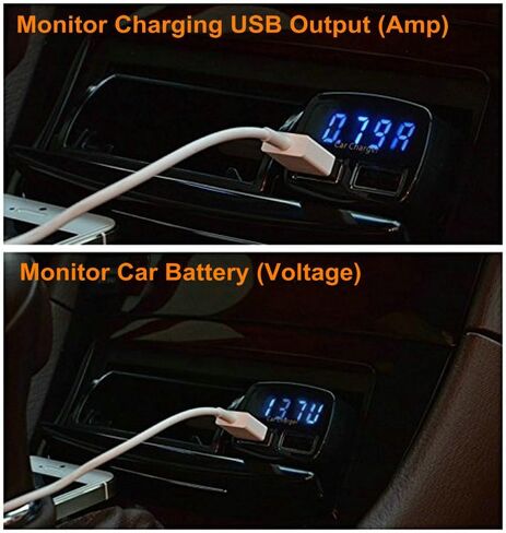 USB C Car Charger Adapter with Voltage Display, 30W Cigarette Lighter Type C Fast Charge Power Delivery & Quick Charge 3.0 (PD & QC), Volt Meter Battery Monitor, Compatible With iPhone 12 Galaxy Pixel in Saudi Arabia