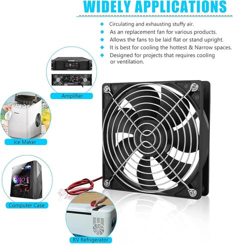 مروحة كمبيوتر هادئة 120 ملم × 25 ملم 12 فولت، مروحة هيكل 120 ملم، مروحة تبريد عالية الاداء in Kuwait