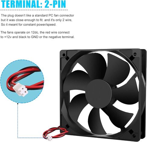 مروحة كمبيوتر هادئة 120 ملم × 25 ملم 12 فولت، مروحة هيكل 120 ملم، مروحة تبريد عالية الاداء in Kuwait