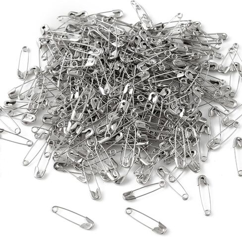 19mm Safety Pins, Small Fastening Pins, Rust Resistant Nickel Plated Steel Set for Crafting, Sewing, Jewelry Making Fabric DIY, Rimming Fastening Clip Button for Garment Hang Tag (Silver 1000Pcs) in Kuwait