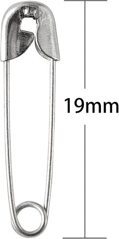 19mm Safety Pins, Small Fastening Pins, Rust Resistant Nickel Plated Steel Set for Crafting, Sewing, Jewelry Making Fabric DIY, Rimming Fastening Clip Button for Garment Hang Tag (Silver 1000Pcs) in Kuwait