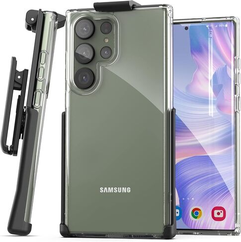Encased Magnetic Belt Case Set Designed for Samsung Galaxy S23 Ultra with Holster Clip - Compatible with MagSafe (Clear) (S23 Ultra 6.8-inch 2023) in Kuwait