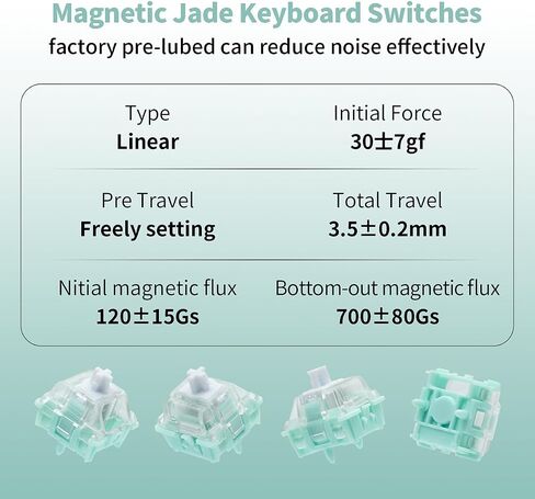 Gateron Magnetic Jade Switches Linear Switches Silent Mechanical Switches Factory Pre-lubed Switches for Mechanical Keyboard(10) in Saudi Arabia
