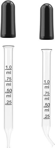 Comfort Axis Calibrated 1ml Glass Bent & Straight Tip Eye and Medicine Droppers, 12 Pack in Saudi Arabia