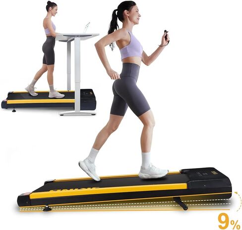 جهاز سير للمشي مع انحدار تلقائي بنسبة 9% 5° 9 مستويات، جهاز مشي تحت المكتب، جهاز مشي للركض أوتوماتيكي مع جهاز تحكم عن بعد وشاشة LED، جهاز مشي محمول بقوة 2.5 حصان in Kuwait