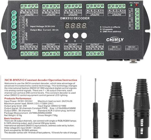 30 Channel DMX decoder 512 RGB LED Strip Controller DMX dimmer DC9V-24V 2A/CH in Saudi Arabia