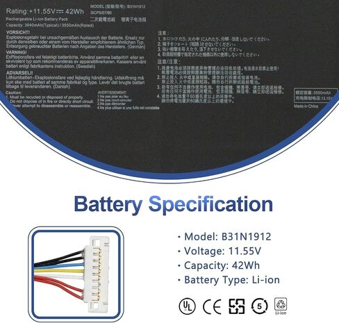 بطارية الكمبيوتر المحمول ANTIEE B41N1827 لجهاز Asus ZenBook Flip 15 UM562 UX562 UX562F UX562FA UX562FAC UX562UG UX562IA UX562IQ UM562IA UM562IQ Q507 Q507IQ Q526 Q526F Q526FA Q526FAC UX562FA- AC096T AC103T AC113T in Saudi Arabia