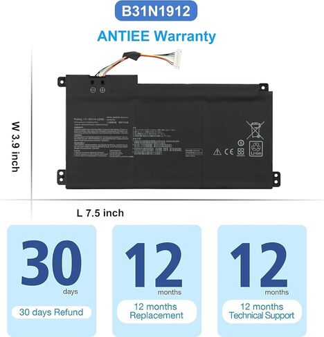 بطارية الكمبيوتر المحمول ANTIEE B41N1827 لجهاز Asus ZenBook Flip 15 UM562 UX562 UX562F UX562FA UX562FAC UX562UG UX562IA UX562IQ UM562IA UM562IQ Q507 Q507IQ Q526 Q526F Q526FA Q526FAC UX562FA- AC096T AC103T AC113T in Saudi Arabia