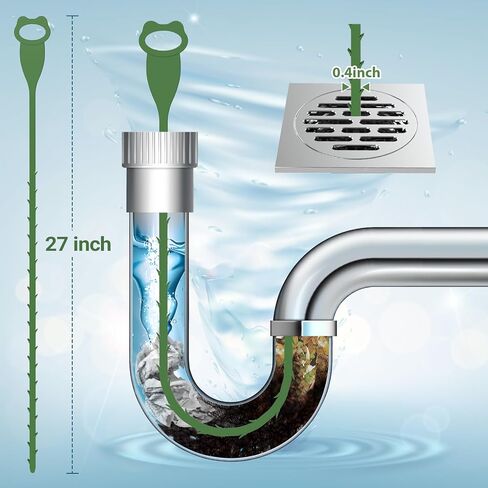 27 Inch Drain Snake Clog Remover 6 Pack, Drain Hair Catcher Sink Snake Drain Cleaner Drain Auger Removal Tool for Shower Kitchen Sink Bathroom Tub Sewer in Saudi Arabia
