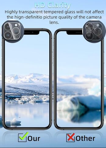 ZXZone [4 عبوات] واقي عدسة الكاميرا مصمم لهاتف iPhone 13 6.1 بوصة وiPhone 13 mini 5.4 بوصة، غطاء كاميرا الملحقات، زجاج مقسى 9H، فائق الدقة، مضاد للخدش، سهل التركيب in Kuwait