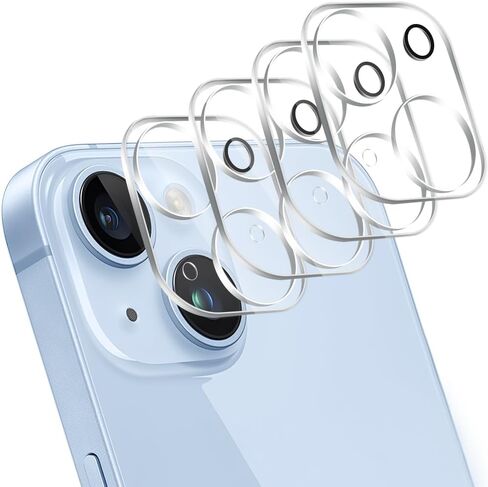 ZXZone [4 عبوات] واقي عدسة الكاميرا مصمم لهاتف iPhone 13 6.1 بوصة وiPhone 13 mini 5.4 بوصة، غطاء كاميرا الملحقات، زجاج مقسى 9H، فائق الدقة، مضاد للخدش، سهل التركيب in Kuwait
