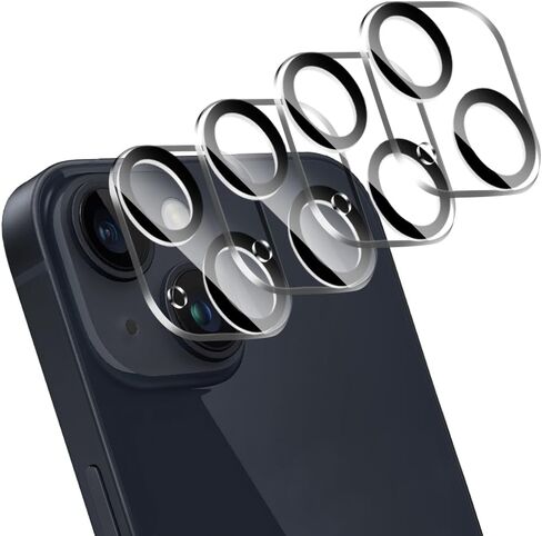 ZXZone [4 Pack] Camera Lens Protector Designed for iPhone 13 6.1-Inch ＆ iPhone 13 mini 5.4-Inch, Accessories Camera Cover, 9H Tempered Glass, Ultra HD, Anti-Scratch, Case Friendly, Easy to Install in Kuwait
