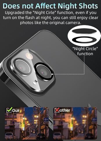 ZXZone [4 Pack] Camera Lens Protector Designed for iPhone 13 6.1-Inch ＆ iPhone 13 mini 5.4-Inch, Accessories Camera Cover, 9H Tempered Glass, Ultra HD, Anti-Scratch, Case Friendly, Easy to Install in Kuwait
