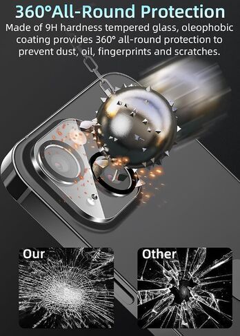 ZXZone [4 Pack] Camera Lens Protector Designed for iPhone 13 6.1-Inch ＆ iPhone 13 mini 5.4-Inch, Accessories Camera Cover, 9H Tempered Glass, Ultra HD, Anti-Scratch, Case Friendly, Easy to Install in Kuwait