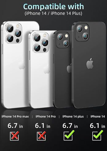 ZXZone [4 Pack] Camera Lens Protector Designed for iPhone 13 6.1-Inch ＆ iPhone 13 mini 5.4-Inch, Accessories Camera Cover, 9H Tempered Glass, Ultra HD, Anti-Scratch, Case Friendly, Easy to Install in Kuwait