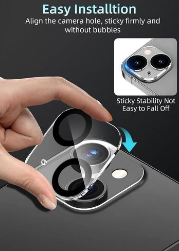ZXZone [4 Pack] Camera Lens Protector Designed for iPhone 13 6.1-Inch ＆ iPhone 13 mini 5.4-Inch, Accessories Camera Cover, 9H Tempered Glass, Ultra HD, Anti-Scratch, Case Friendly, Easy to Install in Kuwait