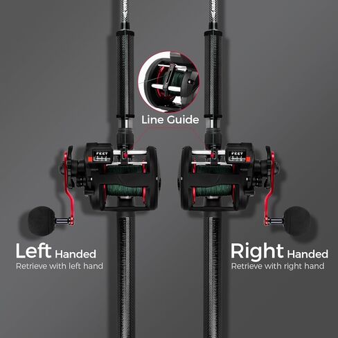 KastKing ReKon Round Baitcasting Fishing Reel, Conventional Baitcasting Reel, Line Counter/Level Wind Trolling Reel, Powerful Carbon Disc Drag, Durable Stainless Steel, Large Line Capacity in Kuwait