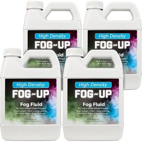 FogUp High Density Fog Juice - Extremely Long Lasting, High Output Thick Non-Toxic Odorless Water-Based Fog Machine Fluid - 1 Gallon, 128 fl oz for All Standard Fog Machines