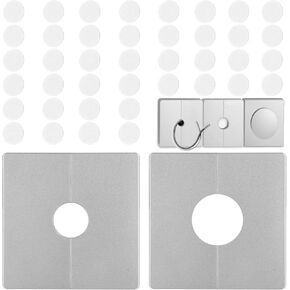 غطاء فتحة سلك الحائط باللون الفضي المحجوز لوحة ثقب الحفر ديكور خزانة مكتب مكتب فتحة غطاء أنبوب الغبار سدادة الأجهزة البيضاء ذاتية اللصق ملصقات ثقب المسمار مجموعة 110 قطعة in Kuwait