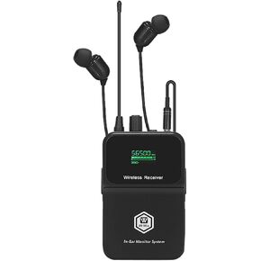 EM100 UHF Wireless in Ear Monitor System 1 Channel 1 Bodypacks Monitoring with in Earphone Used for Stage, Band, Recording Studio, Live Performance