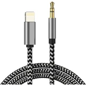 [Apple MFi Certified] iPhone AUX Cord for Car Stereo, 3.3ft Lightning to 3.5mm Audio Cable Compatible with iPhone 13/12/11/XR/XS/X/8/7/6/iPad to Car Home Stereo Speaker Headphone (Nylon Braided)