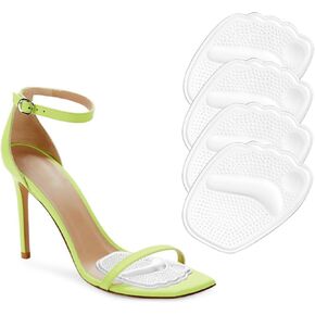 Metatarsal Pads Women, Gel Ball of Foot Cushions (2 Pairs Shoe Inserts), Non-Slip One Size Fit Heel Inserts for Foot Pain Relief (Clear)