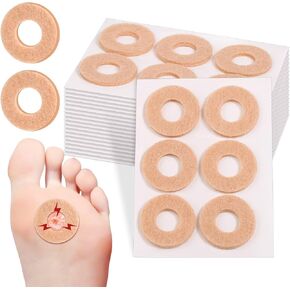 84 Pcs Callus Cushions for Bottom of Feet Self Adhesive Donut Corn Remover Pads Corn Patches for Foot Toes Blister Bunion Wart Pain Relief Prevention Pads,Skin Color