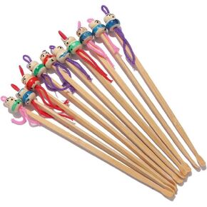 10 Pcs Bamboo Ear Cleaner Ear Pick,Cute Doll Bamboo Earpick Ear Wax Remover Cleaning Tool,for Adult Men Women,Personal Care Products