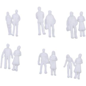 szzijia 100pcs 1:100 Model Painted People Colorful Painted Mixed Model People Figure Layout Standing Sitting Little People Figures
