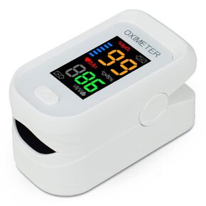 Pulse Oximeter Fingertip Blood Oxygen Saturation Monitor, Oximeter Finger Pulse Oximeter(SpO2 and PR), LED Screen with Lanyard [White]