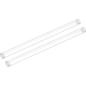 PATIKIL Clear Rigid Tube Round Plastic Tubing with End Caps Polycarbonate Water Pipe, 305mm/ 12 Inch Length, 10mmx12mm/0.4"x0.47", 2 Set