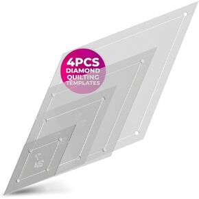 Diamond Quilting Acrylic Templates 4", 3", 2", 1" 45 Degree 1/4" Seam Allowance, 1/8" Acrylic