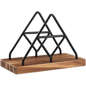 Napkin Holder for Table Wood Napkins Holder with Metal Wire Rustic Farmhouse Decorative Standing Napkin Dispenser for Kitchen Dining Room Decors