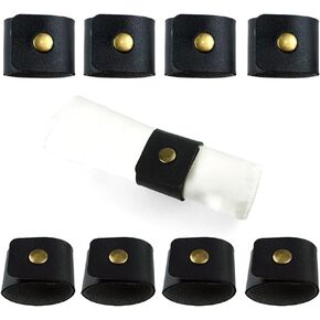 Black Napkin Rings Faux Leather Napkin Rings Farmhouse Napkin Rings Set of 8 Holiday Napkin Rings for Party Wedding Dinner Table Decor