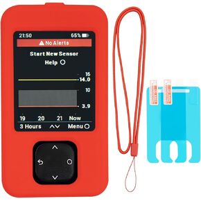 Dexcom G7 Receiver Case with Neck Lanyard and 2PCS Screen Protector (Red 4)