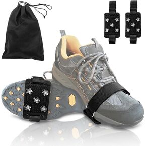 Crampon Traction Cleats Anti-Skid Traction Grips Crampons Spikes 5 Point Cleats for Shoes and Boots Walking on Snow Ice Winter Walking for Men Women