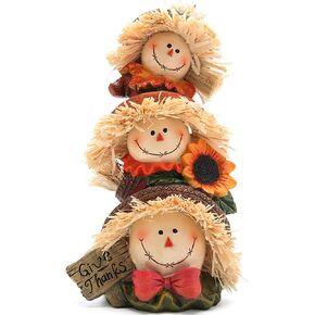 Hodao Autumn Thanksgiving Scarecrow Decoration Handmade Thanksgiving Decoration for Living Room Garden Dining Room Decoration Gifts