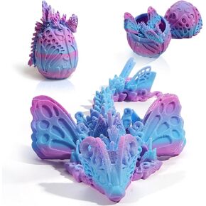 3D Printed Dragon Eggs, Articulated Butterfly Dragon Eggs with Dragon Inside, Crystal Dragon Fidget Toys, 3D Dragon Toys Surprise Eggs , Home Office Decor Executive Desk Toys (Random Dreams)