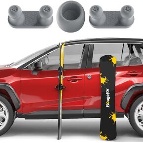 حامل التزلج المغناطيسي BougeRV، حامل على الجليد لحماية طلاء السيارة، قضيب صيد متعدد الوظائف/سلاح ناري/حامل دراجة للوقوف مؤقتًا على جانب السيارة، يتضمن حزامًا للتخزين in Kuwait