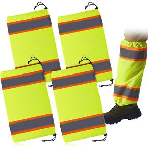 Hercicy Reflective Two Tone Mesh Leg Gaiters High Visibility Polyester Leg Gaiters