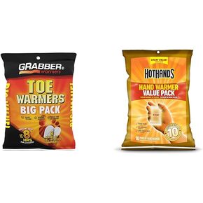 Grabber Warmers Big Pack Adhesive Toe Warmers, 8 Pairs,Tan,TWES8DISPLAYUSA