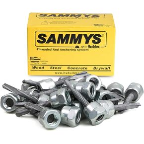 Everflow Sammys 8039957-50 DSTR 516 3/8 Inch Vertical Threaded Rod Anchor Designed Structure, Steel, Electro-Zinc, Corrosion Resistance, 5/16-18 x 1-1/4 Inch Screw Length (Pack of 50), 50 Piece