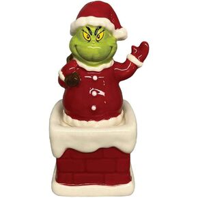 Department 56 Dr. Seuss The Grinch Santa and Chimney Salt and Pepper Shaker Set, 4.75 Inch, Multicolor
