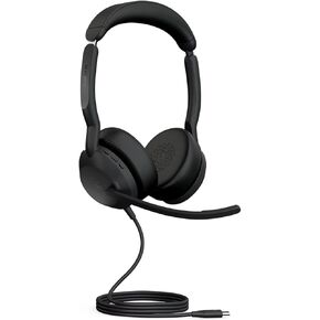 Jabra Evolve2 50 Wired Stereo Headset AirComfort Technology, Noise-Cancelling Mics & Active Noise Cancellation - MS Teams Certified, Works with All Other Platforms - Black