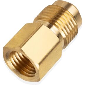 Nut Propane Gas Fitting Hose Adapter with 3/8 in Male Flare x 1/4 in Female NPT Brass Propane Quick Connect Fittings, Flare Tube Fitting for LPG, NG Propane Fire Pit, BBQ Gas Grills,Camping Stoves
